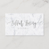 Aangepaste logo moderne faux Silver-typografische  Visitekaartje (Voorkant)