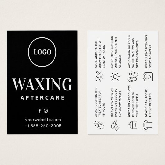 Aangepaste Logo Moderne Kaart na wassen (Voorkant /achterkant)