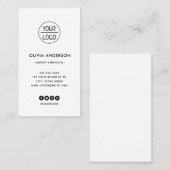 Aangepaste logo moderne, minimale witte verticale visitekaartje (Voorkant / Achterkant)