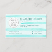 Aangepaste Logo Moderne Minimalistische Blauwe Wat Visitekaartje (Voorkant)