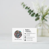 Aangepaste logo moderne, minimalistische sociale m visitekaartje (Staand voorkant)