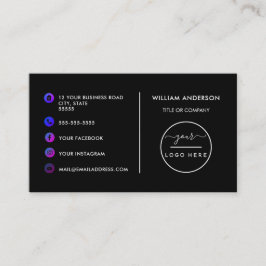 Aangepaste logo moderne, minimalistische sociale m visitekaartje