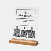 Aangepaste Logo Multi Social Media QR Codes Busine Acryl Bord (Hoek)