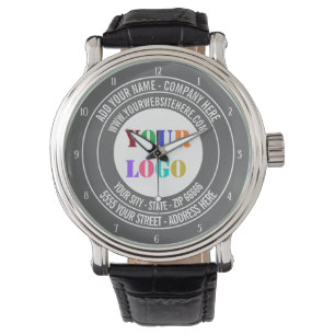 Aangepaste Logo Naam Adres Website en Colors Watch Horloge