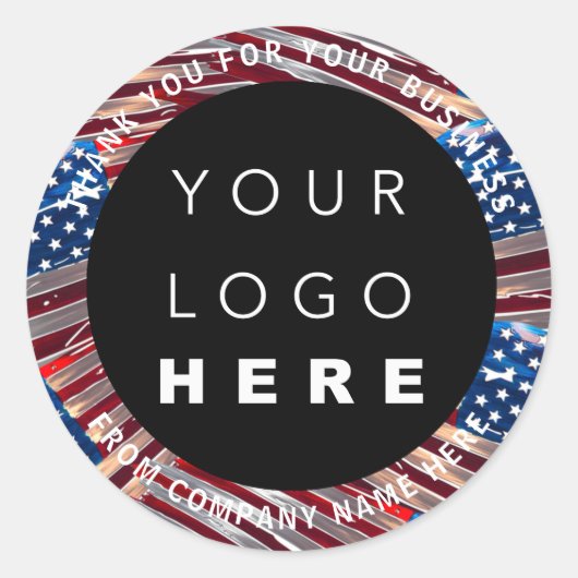 Aangepaste Logo naam Amerikaanse vlag Amerikaanse  Ronde Sticker (Voorkant)