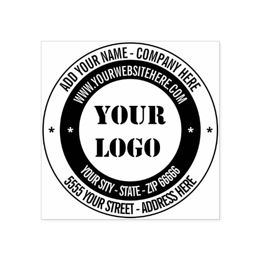 Aangepaste Logo Naam Info Adres Ronde Rubber Stemp Rubberstempel (Afrduk)