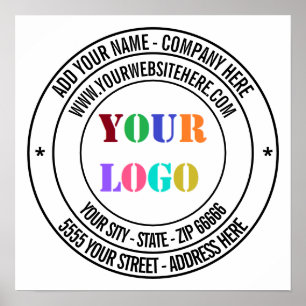 Aangepaste logo naam info bedrijf promotieposter poster