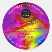 Aangepaste Logo-naam: Logo regenboog Ronde Sticker (Voorkant)