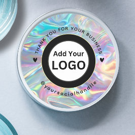 Aangepaste Logo Naam Social Holografisch Dank Je Ronde Sticker