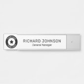 Aangepaste Logo Naam Titel Werknemer Kantoor Deurbordje (Voorkant)