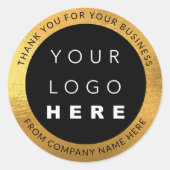 Aangepaste Logo naam Web Golden Folie Bedankt Ronde Sticker (Voorkant)