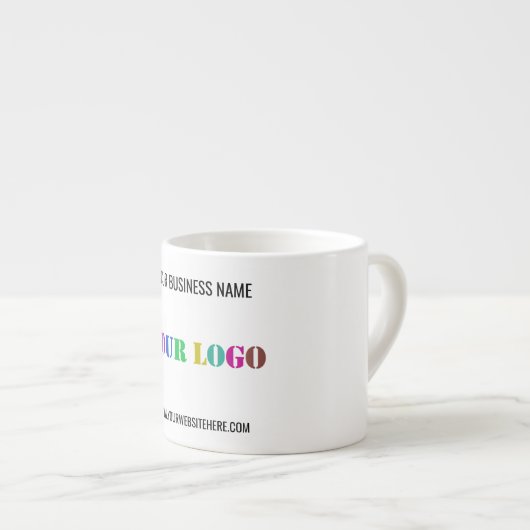 Aangepaste Logo Naam Website Espresso Cup Espresso Kop (Voorkant rechts)