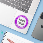 Aangepaste Logo Naam Website Promotiesticker Sticker (Laptop met iPhone)