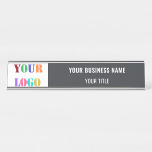 Aangepaste Logo Naam Zakelijk Bureaublad Naambord Bureau Naambordje
