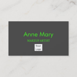 Aangepaste Logo Neon Groene Make-up Artiest Salon  Visitekaartje