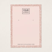 Aangepaste logo nep roze glinsterende oorbeldispla visitekaartje (Voorkant)