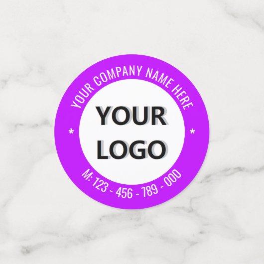 Aangepaste Logo of foto en tekst Confetti uw kleur (Kleine voorkant)