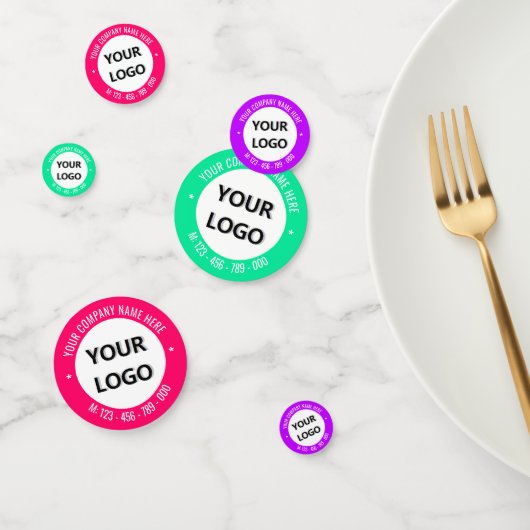 Aangepaste Logo of foto en tekst Confetti uw kleur (Groep)