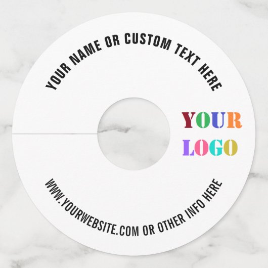 Aangepaste Logo of Foto Tekst Wijnglas Label Sjabl (Voorkant)