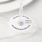 Aangepaste Logo of Foto Tekst Wijnglas Label Sjabl (Dichtbij)