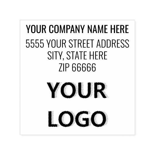 Aangepaste Logo of Naam Foto Adres Stempel Sjabloo (Design)