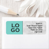 Aangepaste Logo op Aqua en White Marble Etiket (Insitu)