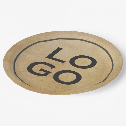 Aangepaste Logo op bijtende perkament Papieren Bordje (Gekanteld)