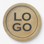 Aangepaste Logo op bijtende perkament Papieren Bordje (Voorkant)