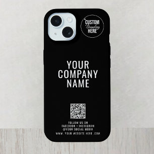Aangepaste Logo op de achterkant Social Media QR C iPhone 15 Hoesje
