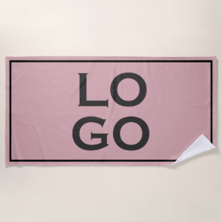 Aangepaste Logo op mosterdroze met Lijst Strandlaken