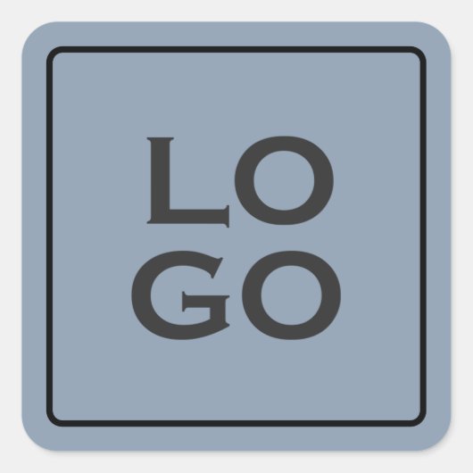 Aangepaste Logo op usty Blue met Lijst Vierkante Sticker (Voorkant)
