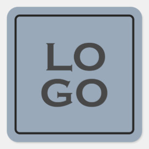 Aangepaste Logo op usty Blue met Lijst Vierkante Sticker