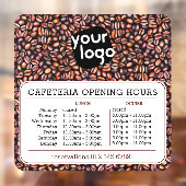 Aangepaste logo opening lunch diner uren cafetaria raamsticker (Vel 2)