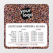 Aangepaste logo opening lunch diner uren cafetaria raamsticker (Vel)