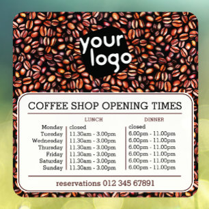 Aangepaste Logo opening lunch Uren binnenuren Cafe Raamsticker