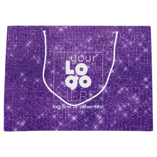 Aangepaste Logo Paarse spaarpels voor XL-papier Groot Cadeauzakje (Voorkant)