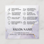 Aangepaste Logo Paarse wasbeurt nazorg Vierkante Visitekaartje (Achterkant)