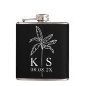 Aangepaste Logo-palmboom-Canvas tas voor monogram- Heupfles (Voorkant)