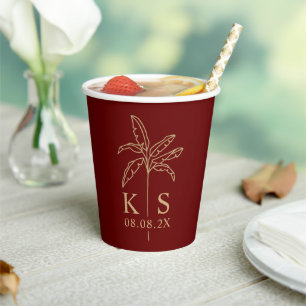 Aangepaste Logo palmpapierbekertjes voor monogram Papieren Bekers
