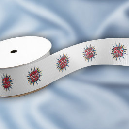 Aangepaste Logo Patroon Wit Promotie 1.5" Grosgrain Lint