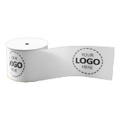 Aangepaste Logo Patroon Wit Promotie 3" Grosgrain Lint (Spoel)
