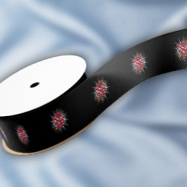 Aangepaste Logo Patroon Zwart Promotie 1.5" Grosgrain Lint