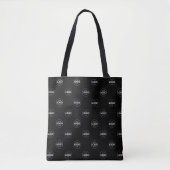 Aangepaste Logo Pattern Black Promotionele Canvas Draagtas (Voorkant)