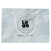 Aangepaste Logo Platinum Marble XL Papieren winkel Groot Cadeauzakje (Achterkant)