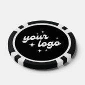 Aangepaste Logo Poker Chip Zwart & Wit (Enkel)
