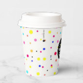 Aangepaste Logo Polka Dot Paper Cup 8oz Papieren Bekers (Rechts)