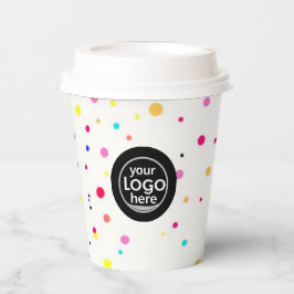 Aangepaste Logo Polka Dot Paper Cup 8oz Papieren Bekers
