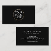 Aangepaste Logo | Professioneel zwart Visitekaartje (Voorkant / Achterkant)