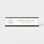 Aangepaste Logo | Professionele minimalist voor wi Bureau Naambordje (Voorkant)