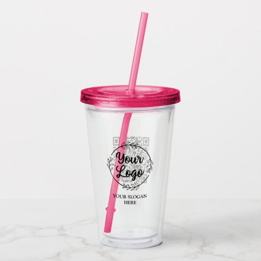 Aangepaste Logo qr-code Acryl Drinkbeker (Achterkant)